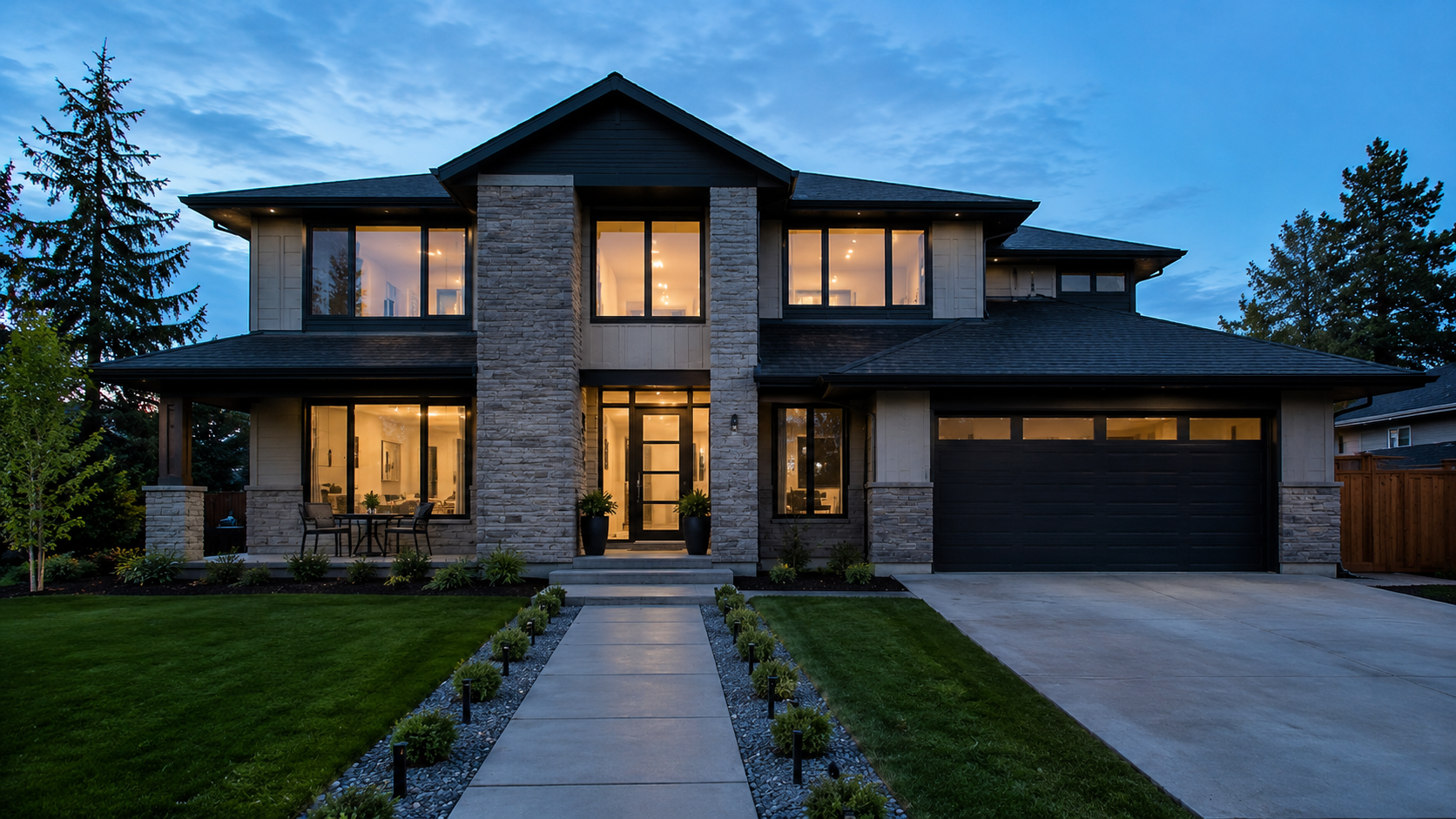 Home exterior before idalight permanent lighting installation